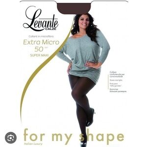 NWT Levante's Extra Micro 50 Den Super Maxi Pantyhose Tights